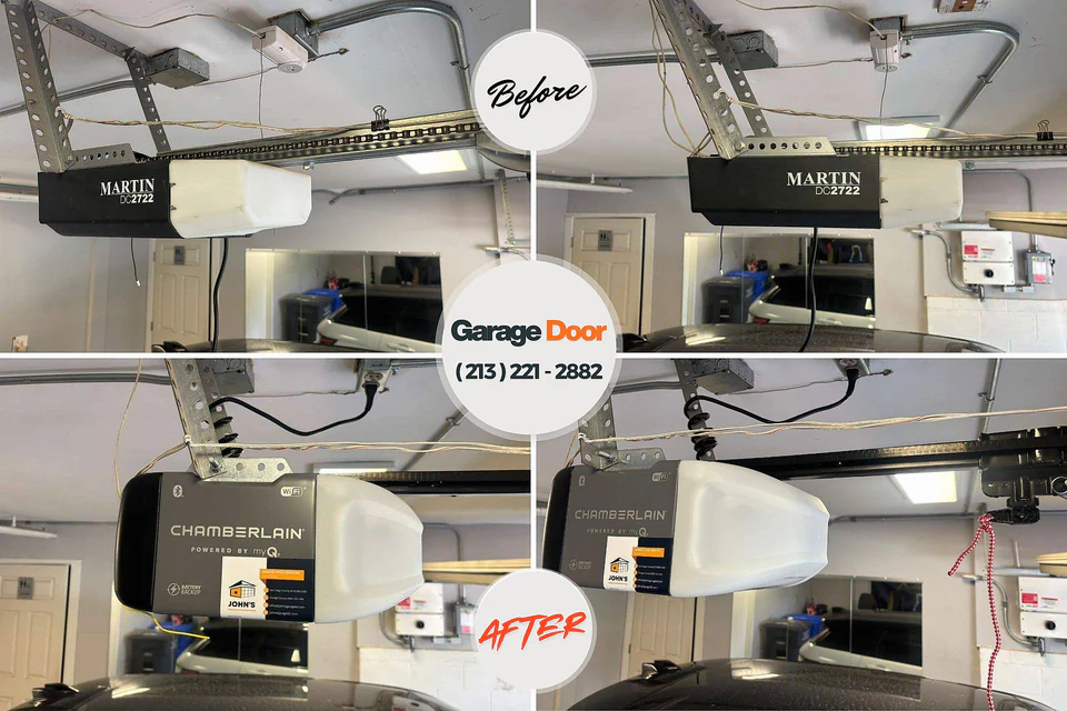 Before and after: garage door repair Clearwater, KS